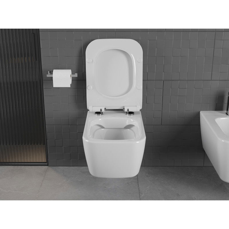 Mexen Stella miska wc Rimless z deską wolnoopadającą slim, duroplast, biała połysk - 30680800