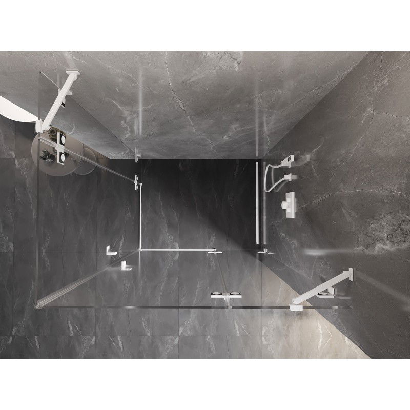 Mexen Lunar Duo kabina prysznicowa uchylna prawa 105 x 85 cm, transparent, biała - 834-105P-085L-20-00