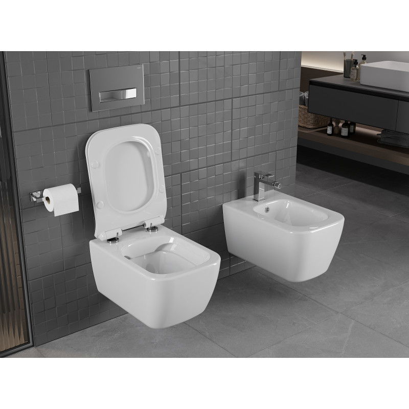 Mexen Stella miska wc Rimless z deską wolnoopadającą slim, duroplast, biała połysk - 30680800