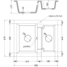 Mexen Carlos zlewozmywak granitowy 1,5-komorowy 582 x 475 mm, czarny/złoty metalik, syfon chrom - 6518581500-75