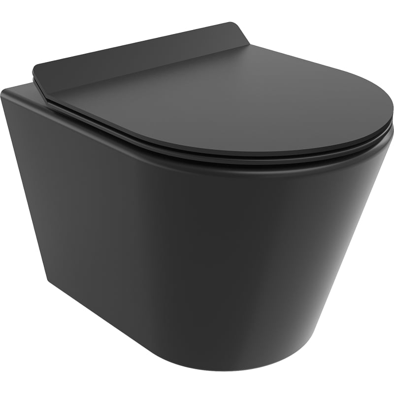 Mexen Rico miska wc Rimless z deską wolnoopadającą slim, duroplast, czarna mat - 30720185