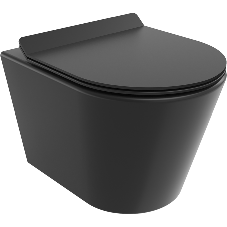 Mexen Rico miska wc Rimless z deską wolnoopadającą slim, duroplast, czarna mat - 30720185