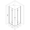 Mexen Lima Duo kabina prysznicowa składana 80 x 80 cm, transparent, czarna - 856-080-080-70-00-02