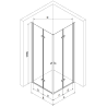 Mexen Lima Duo kabina prysznicowa składana 80 x 80 cm, transparent, czarna + brodzik Flat - 856-080-080-70-02-4010B