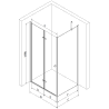 Mexen Lima kabina prysznicowa składana 100 x 80 cm, transparent, czarna + brodzik Flat, biały - 856-100-080-70-00-4010B
