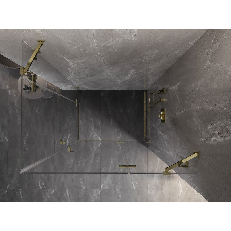 Mexen Lunar Duo kabina prysznicowa uchylna prawa 120 x 105 cm, transparent, złota - 834-120P-105L-50-00