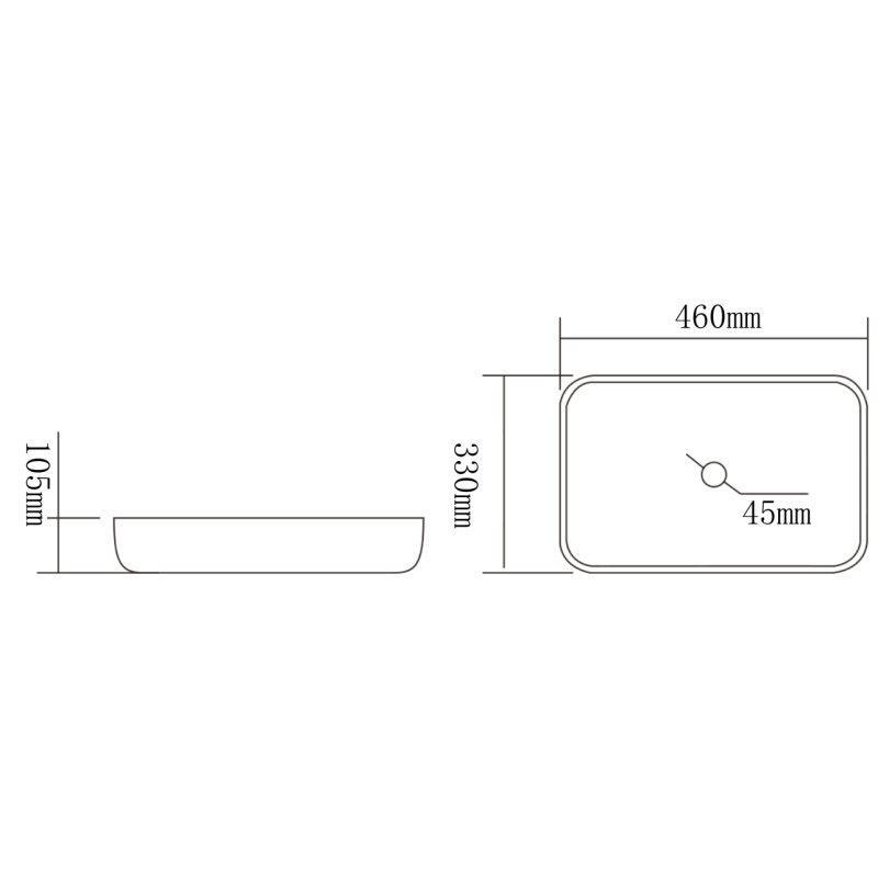 Mexen Akra szklana umywalka nablatowa 46 x 33 cm, czarna - 24024670