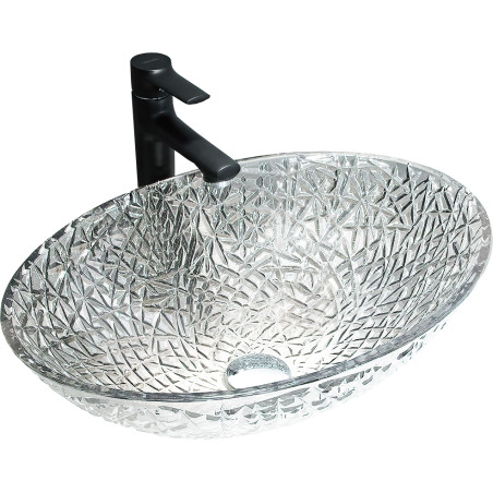 Mexen Goa szklana umywalka nablatowa 50 x 36 cm, transparent - 24085000