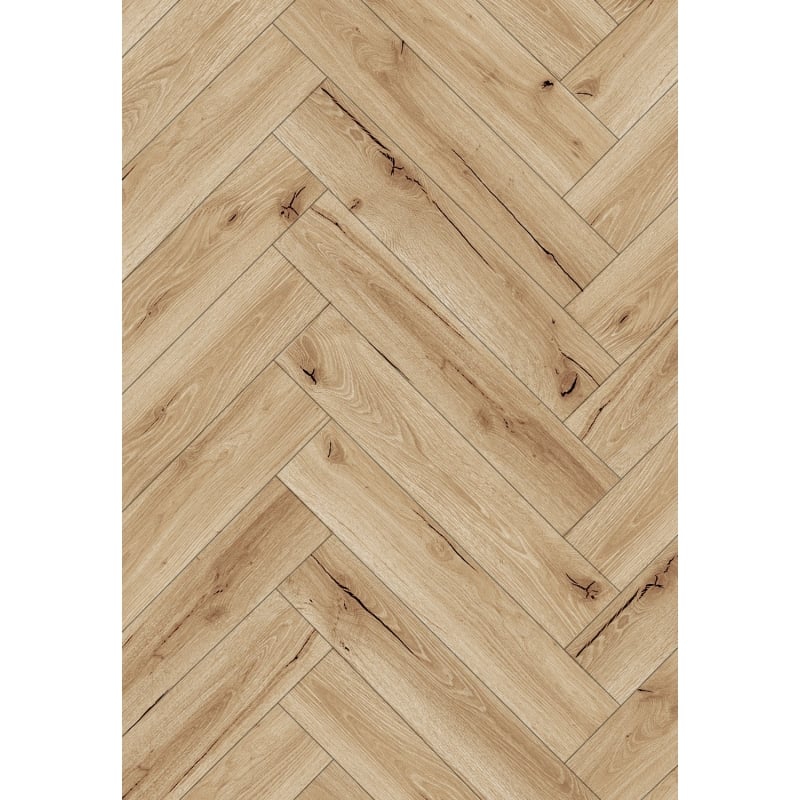 Mexen Buffalo panele winylowe jodełka 635 x 127 mm SPC 6,5 mm podkład 1,5 mm, 4 V-Fuga, Dąb - F1190-0635-127-505-4V1-01