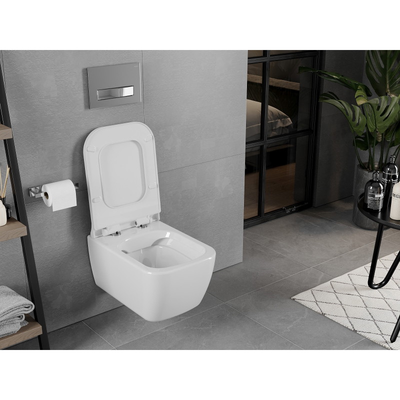 Mexen Elis miska wc Rimless z deską wolnoopadającą slim, duroplast, biała połysk - 30910700