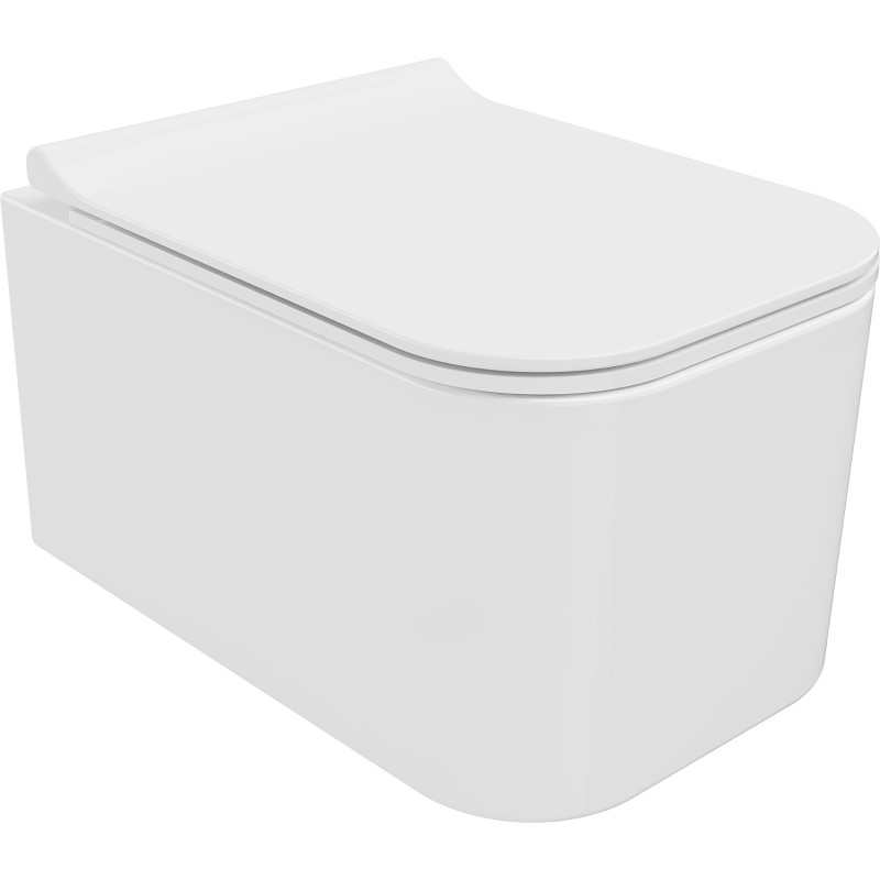 Mexen Elis miska wc Rimless z deską wolnoopadającą slim, duroplast, biała połysk - 30910700