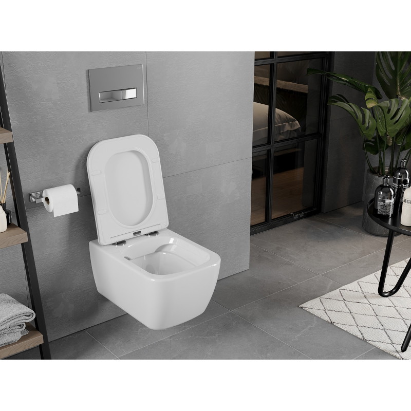 Mexen Elis miska wc Rimless z deską wolnoopadającą slim, duroplast, biała połysk - 30910600