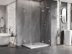 Mexen Lunar L Duo kabina prysznicowa uchylna prawa 75 x 70 cm, transparent, chrom - 834L-075P-070L-01-00