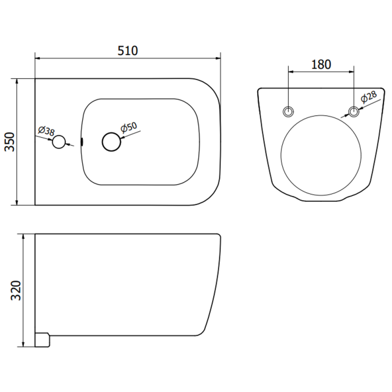 Mexen Stella bidet wiszący, biały - 35685100