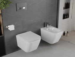 Mexen Madox miska wc Rimless z deską wolnoopadającą slim, duroplast, biała połysk - 30154000