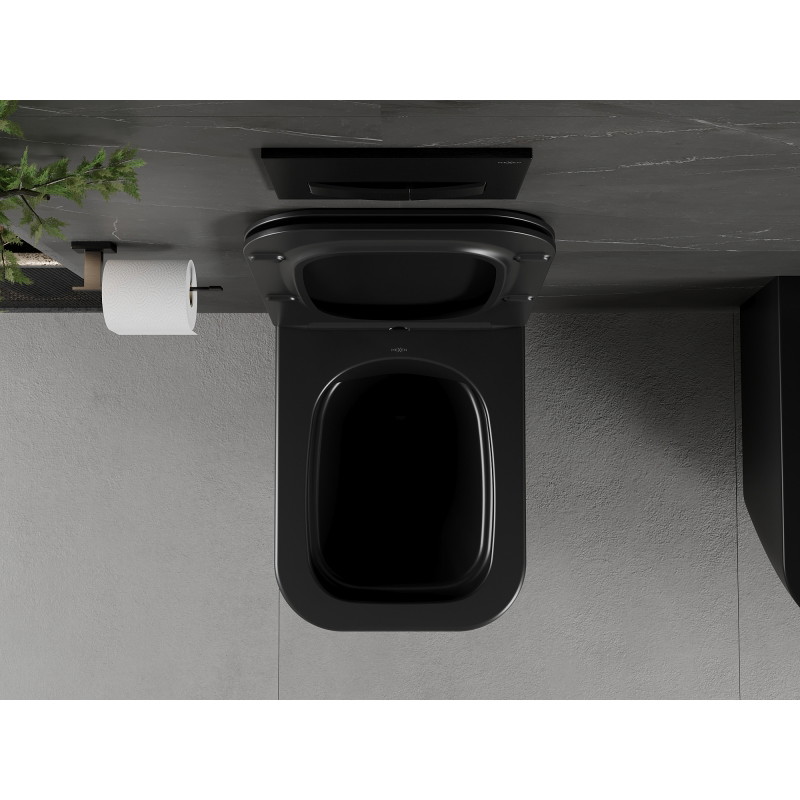 Mexen Madox miska wc Rimless z deską wolnoopadającą slim, duroplast, czarna mat - 30154070