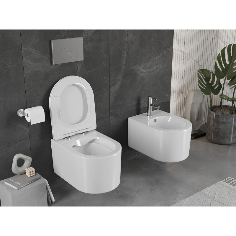 Mexen Sofia miska wc Rimless z deską wolnoopadającą slim, duroplast, biała połysk - 30540300