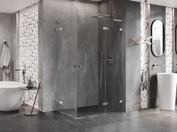 Mexen Lunar L Duo kabina prysznicowa uchylna prawa 110 x 95 cm, transparent, chrom - 834L-110P-095L-01-00