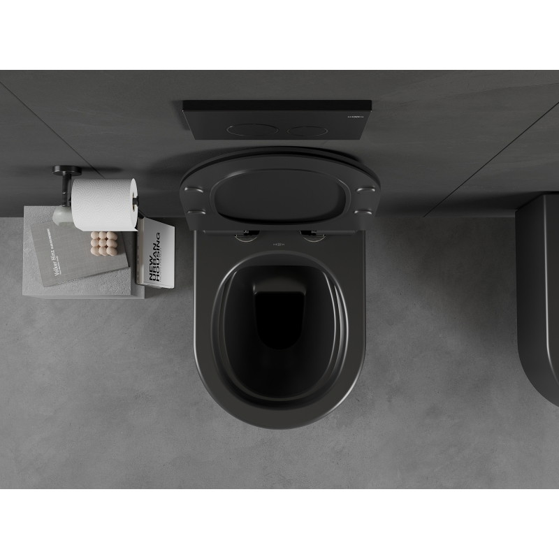 Mexen Sofia miska wc Rimless z deską wolnoopadającą slim, duroplast, czarna mat - 30540185