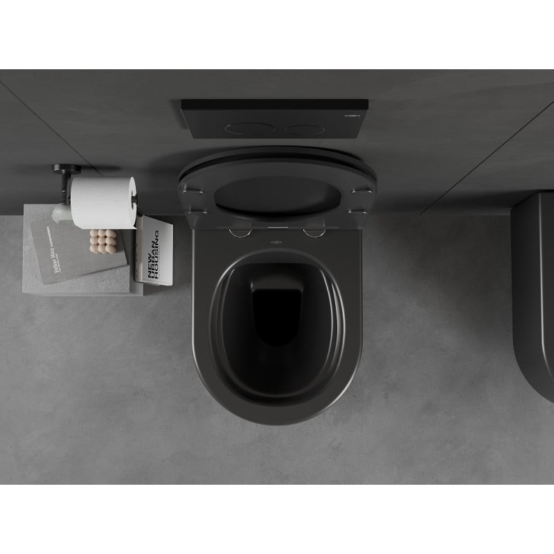 Mexen Sofia miska wc Rimless z deską wolnoopadającą slim, duroplast, czarna mat - 30541085