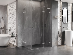 Mexen Lunar L Duo kabina prysznicowa uchylna prawa 120 x 75 cm, transparent, chrom - 834L-120P-075L-01-00