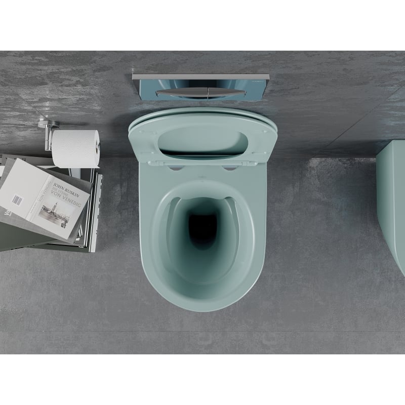 Mexen Lena miska wc Rimless z deską wolnoopadającą slim, duroplast, zielona jasna mat - 30224048