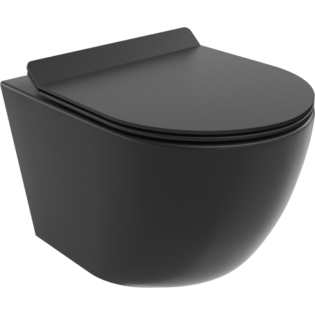 Mexen Lena miska wc Rimless z deską wolnoopadającą slim, duroplast, czarna mat - 30220185