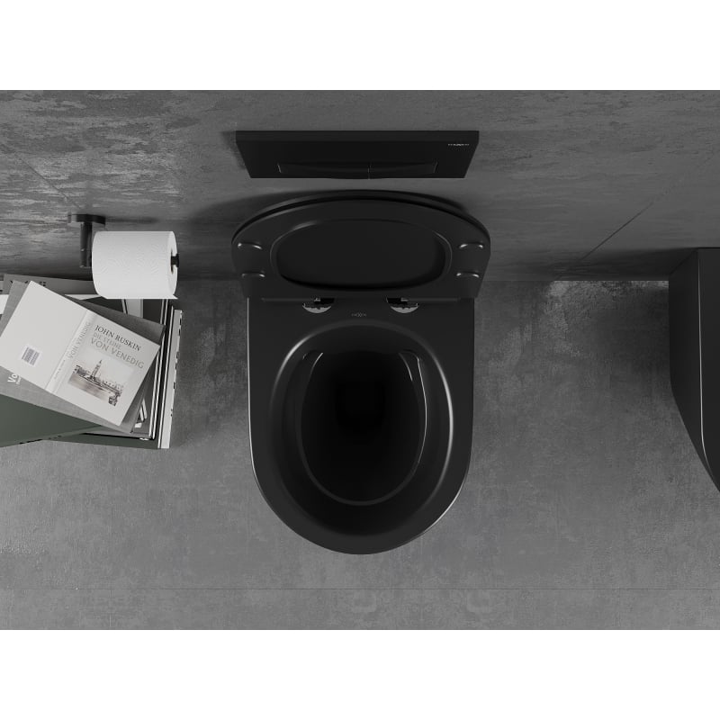 Mexen Lena miska wc Rimless z deską wolnoopadającą slim, duroplast, czarna mat - 30220185