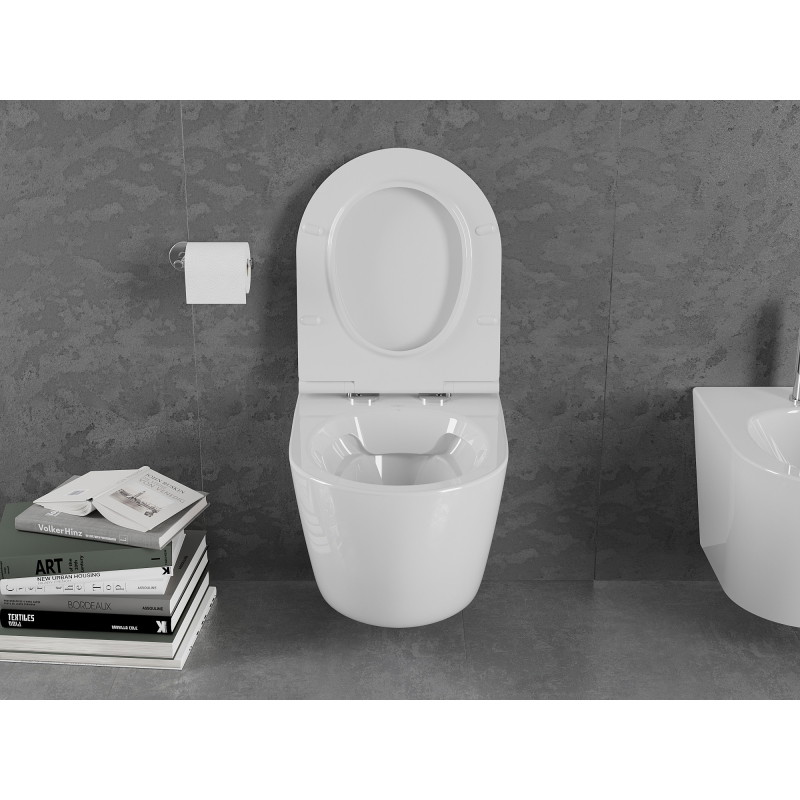 Mexen Lena miska wc Rimless z deską wolnoopadającą slim, duroplast, biała połysk - 30220500