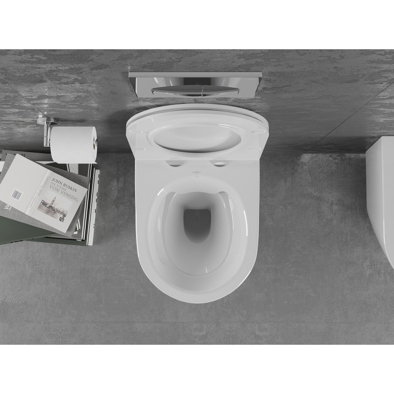 Mexen Lena miska wc Rimless z deską wolnoopadającą slim, duroplast, biała połysk - 30220500