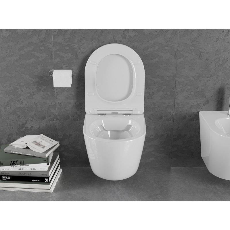Mexen Lena miska wc Rimless z deską wolnoopadającą slim, duroplast, biała połysk - 30220400