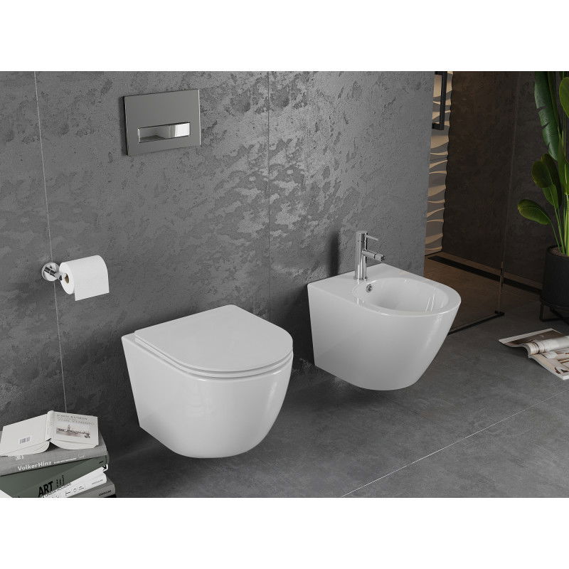 Mexen Lena miska wc Rimless z deską wolnoopadającą slim, duroplast, biała połysk - 30220300