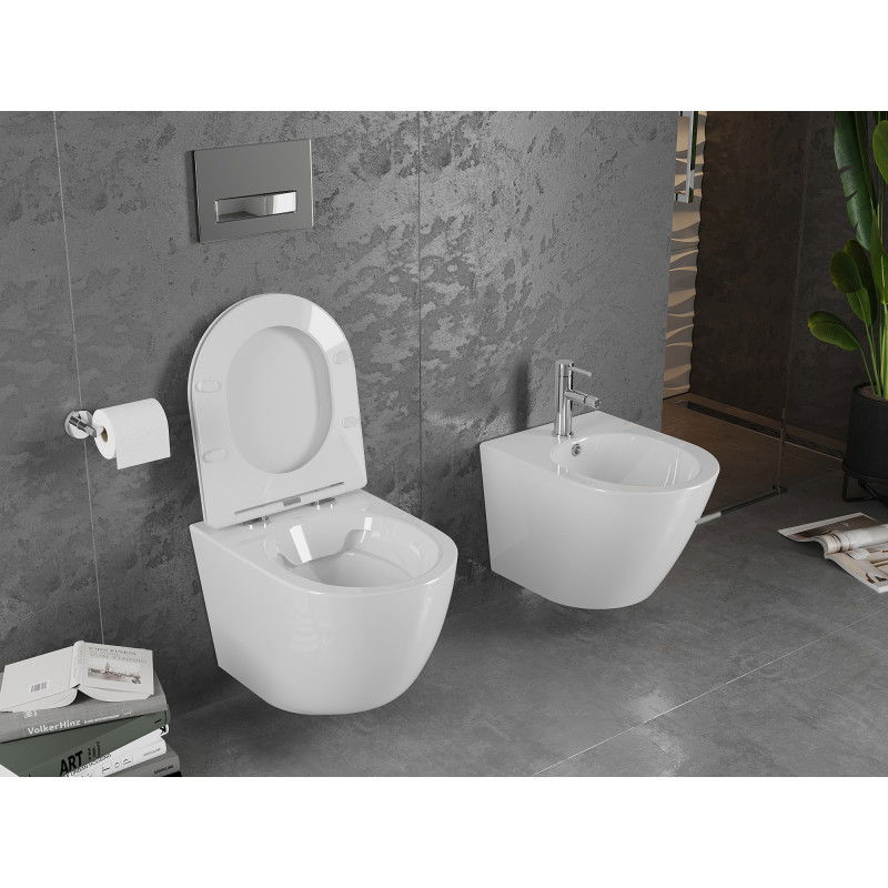 Mexen Lena miska wc Rimless z deską wolnoopadającą slim, duroplast, biała połysk - 30220300