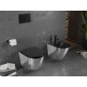 Mexen Lena miska wc Rimless z deską wolnoopadającą slim, duroplast, czarna mat/srebrna - 30224074