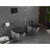 Mexen Lena miska wc Rimless z deską wolnoopadającą slim, duroplast, czarna mat/srebrna wzór łuski - 30224072