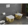 Mexen Lena miska wc Rimless z deską wolnoopadającą slim, duroplast, biała/złota - 30224006