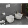 Mexen Lena miska wc Rimless z deską wolnoopadającą slim, duroplast, biała/złota wzór kratka - 30224009