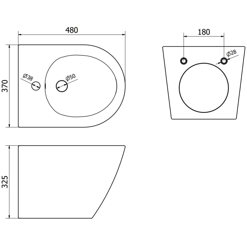 Mexen Lena bidet wiszący, czarny mat - 35224885