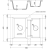Mexen Carlos zlewozmywak granitowy 1,5-komorowy 582 x 475 mm, czarny nakrapiany, syfon złoty - 6518581500-76-G