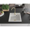 Mexen Vito zlewozmywak granitowy 1-komorowy 520 x 490 mm, biały, syfon złoty - 6503521000-20-G