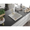 Mexen Vito zlewozmywak granitowy 1-komorowy 520 x 490 mm, biały, syfon złoty - 6503521000-20-G