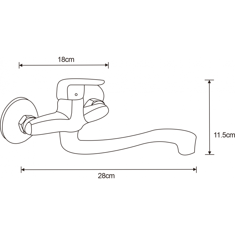 Mexen Eris bateria kuchenna długa wylewka, chrom - 671200-00