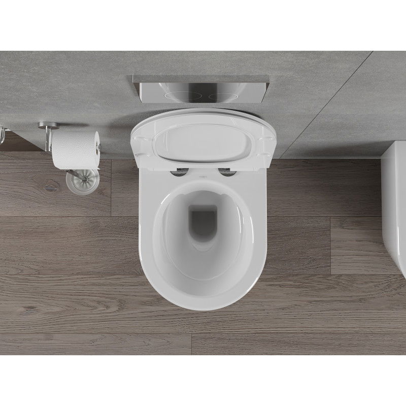 Mexen Rico miska wc Rimless z deską wolnoopadającą slim, duroplast, biała połysk - 30720100