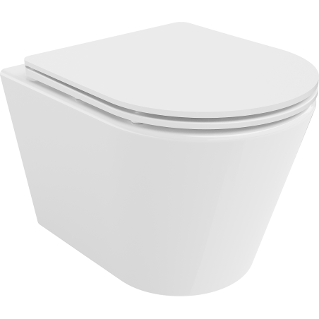 Mexen Rico miska wc Rimless z deską wolnoopadającą slim, duroplast, biała połysk - 30720300