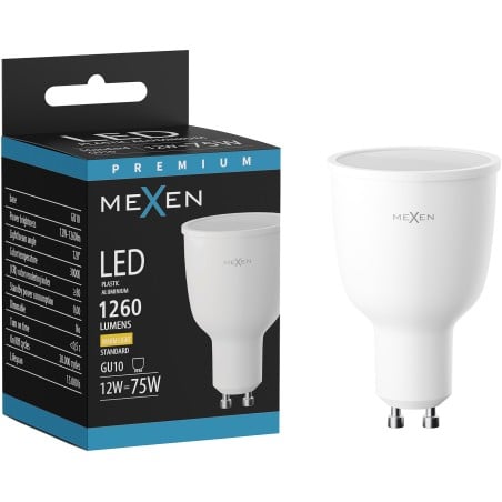 Mexen Nova żarówka LED GU10, 12W, Ciepła - 3000K, 1260 lm - L108-GU10-1230-01