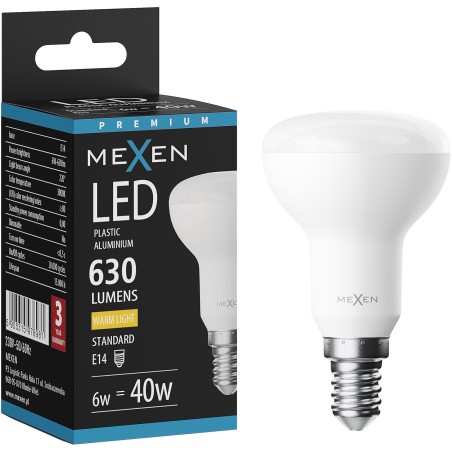 Mexen Nova żarówka LED E14, R50, 6W, Ciepła - 3000K, 630 lm - L103-E14-0630-01