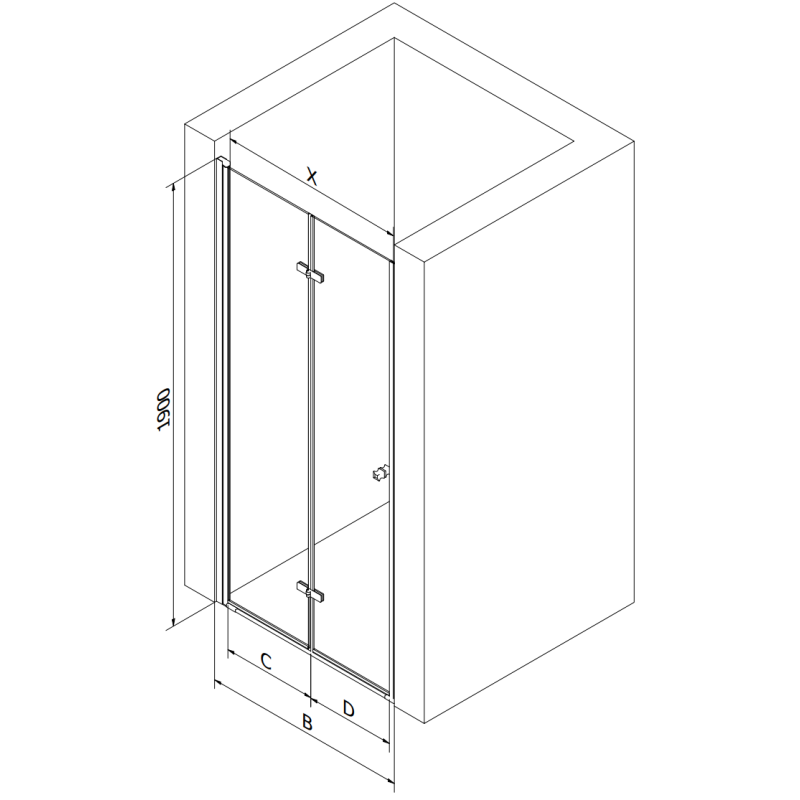 Mexen Lima drzwi prysznicowe składane 70 cm, grafit, chrom - 856-070-000-01-40