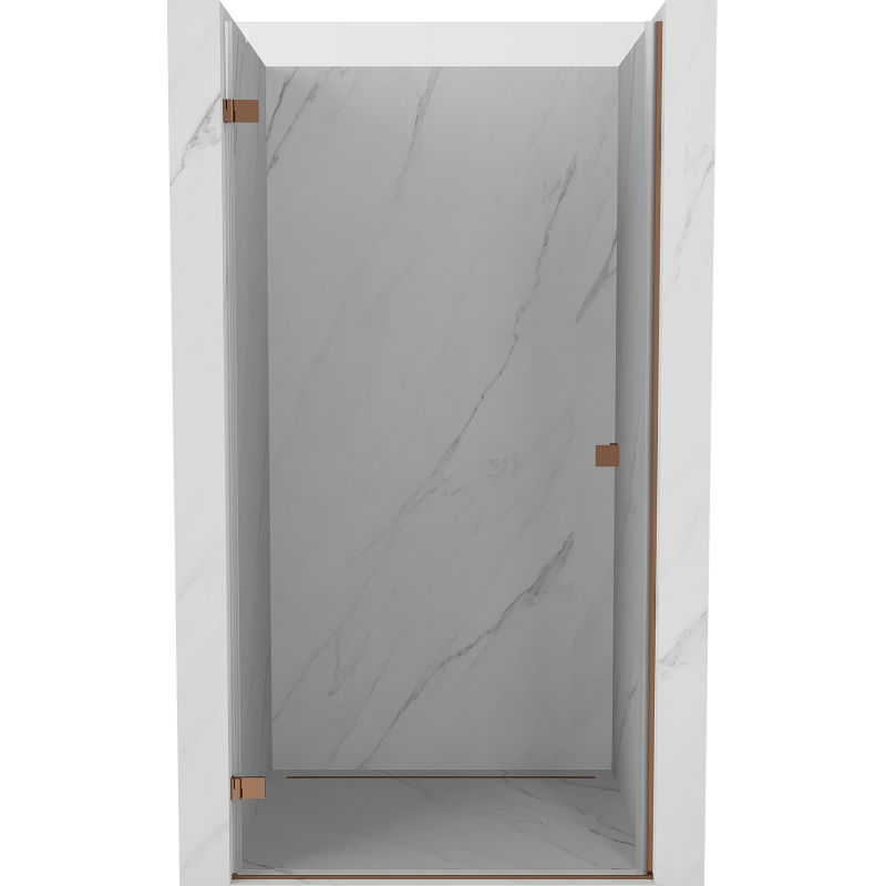 Mexen Lunar-B drzwi prysznicowe uchylne lewe 45 cm, transparent, różowe złoto - 832-045-000-60-00-L