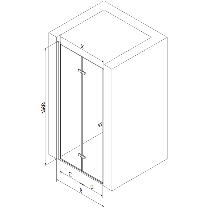 Mexen Lima drzwi prysznicowe składane 85 cm, transparent, chrom - 856-085-000-01-00