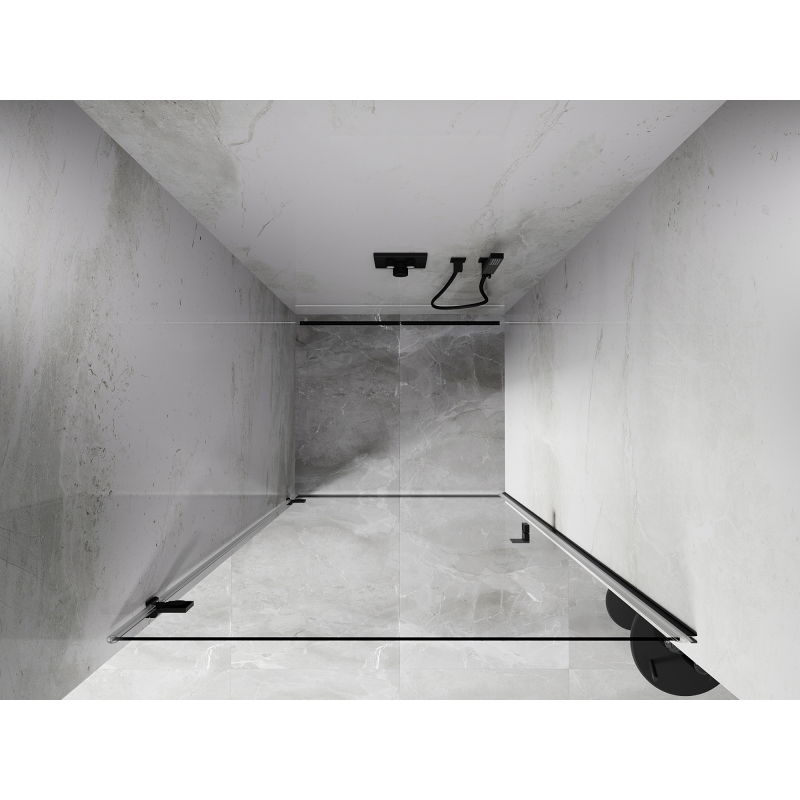 Mexen Lunar-B drzwi prysznicowe uchylne lewe 50 cm, transparent, czarne - 832-050-000-70-00-L